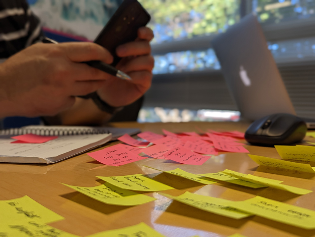 Whiteboard diagram showing a website structure mapped to funnel stages